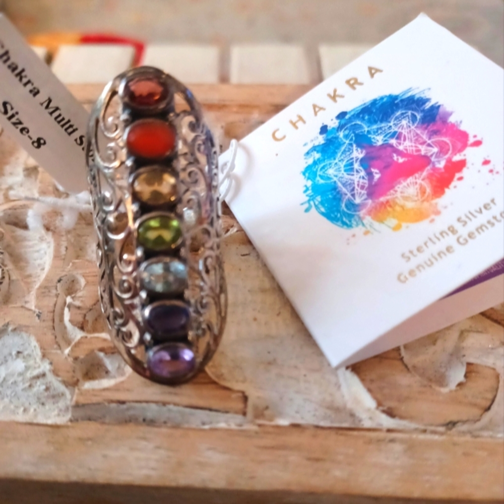 Womens NWT STERLING AND GEMSTONE RING SIZE 8 - Picture 7 of 7